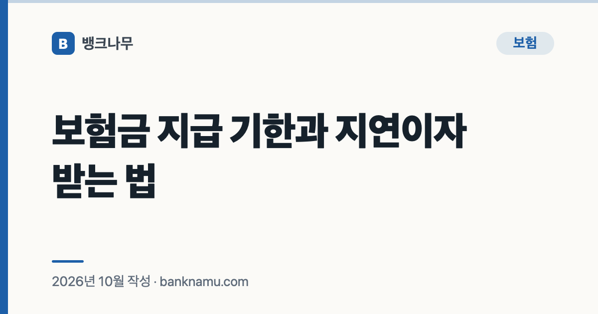 보험금 지급 기한과 지연이자 받는 법