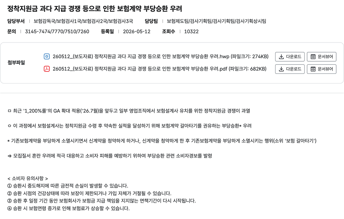 금융감독원-2026년-5월-부당승환-소비자경보-소비자-유의사항